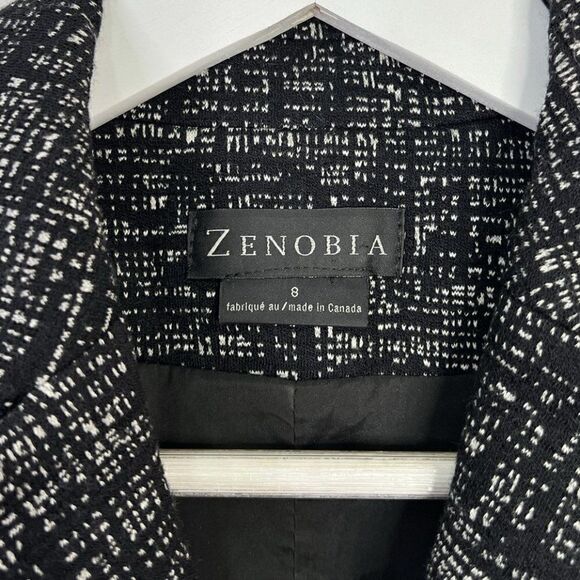 CLEARANCE - Zenobia Black and White Cross Hatch Pattern Wool Blend Blazer - Picture 5 of 6